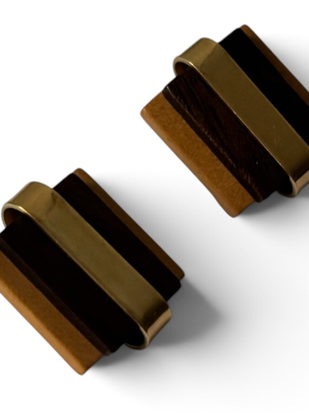 Women’s Gold & Brown Layered Bar Earrings